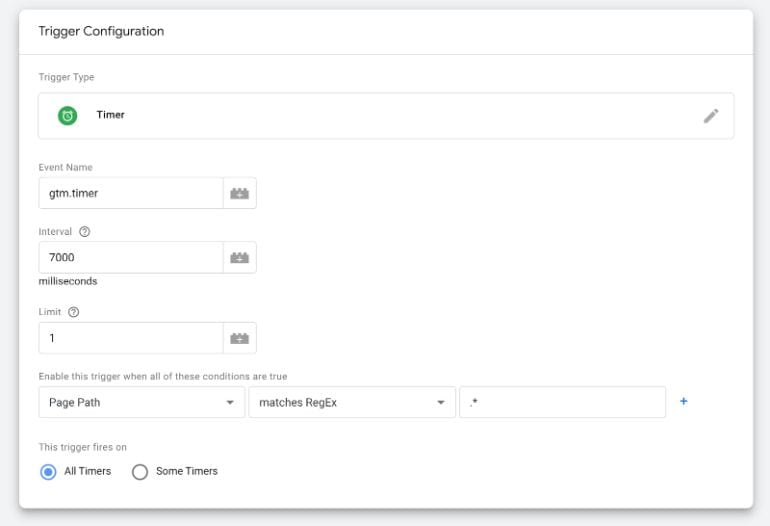 Setting up Timer trigger.