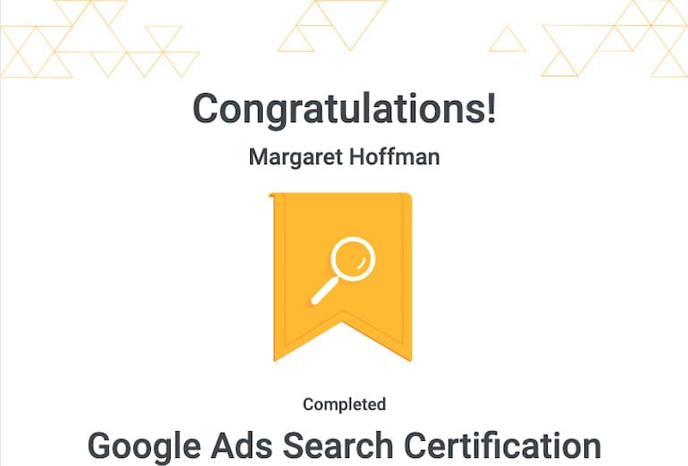 google ads search certification