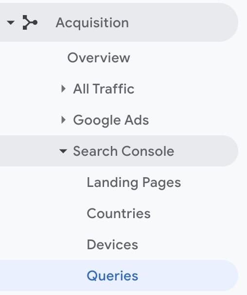 search console in google analytics